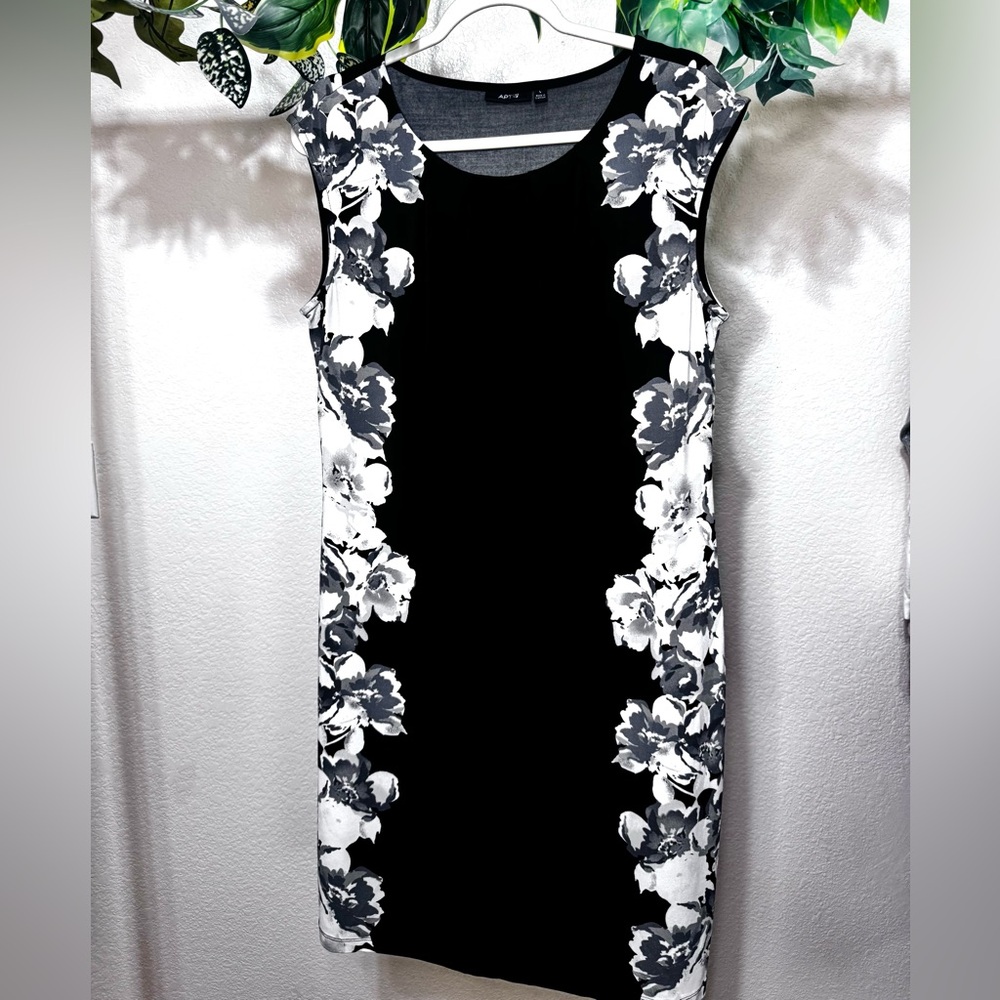 Apt. 9 Black and White Floral Midi Dress